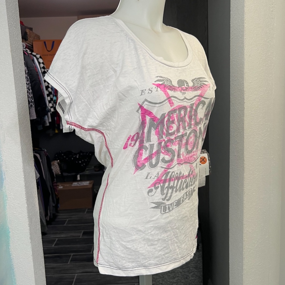 NWT Affliction AC Quality Motors Scoop T-Shirt - Picture 2 of 9
